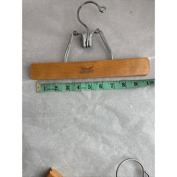 Setwell Hangers Lot Of 3 Vintage Wood Suit Pants Made In USA Strong Classic - Picture 15 of 16